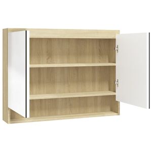vidaXL &Nu;&tau;&omicron;&upsilon;&lambda;ά&pi;&iota; &Mu;&pi;ά&nu;&iota;&omicron;&upsilon; &mu;&epsilon; &Kappa;&alpha;&theta;&rho;έ&phi;&tau;&eta; 80x15x60 &epsilon;&kappa;. &Lambda;&epsilon;&upsilon;&kappa;ό/&Delta;&rho;&upsilon;&sigmaf; &alpha;&pi;ό MDF