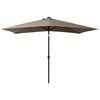 vidaXL Ομπρέλα Κήπου Taupe 2 x 3 μ. με LED και Ατσάλινο Ιστό