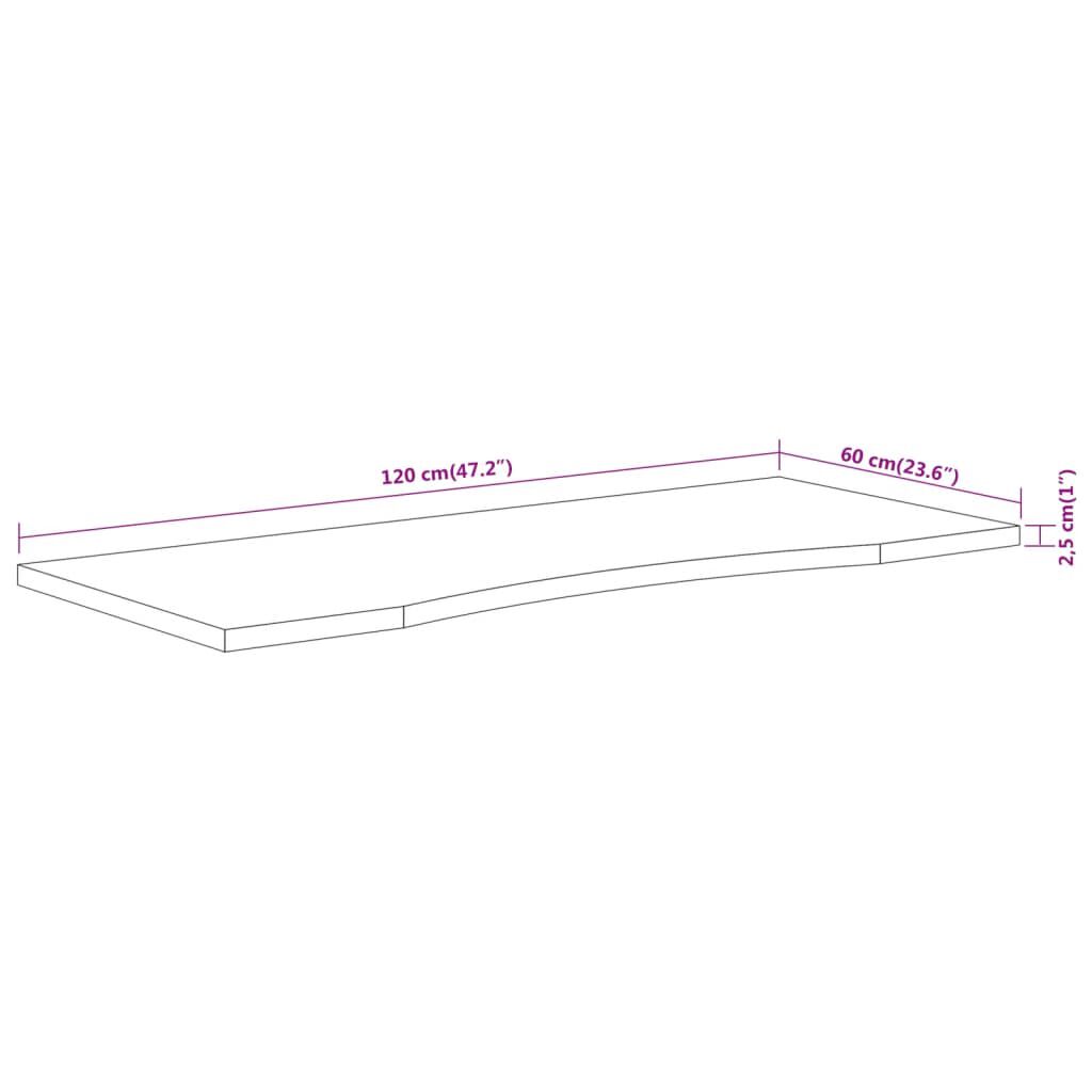 vidaXL Επιφάνεια Γραφείου Ορθογώνια 120x60x2,5 εκ. Μασίφ Ξύλο Ακακίας
