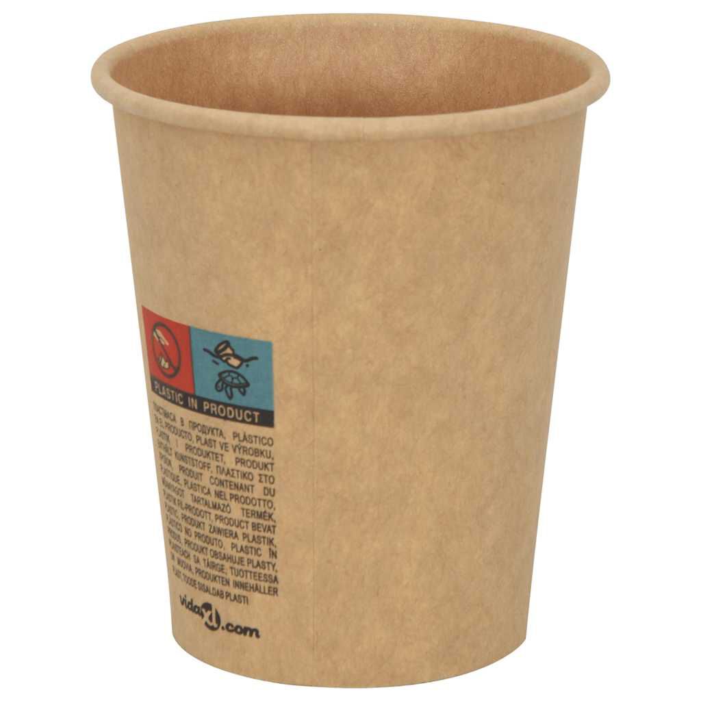 vidaXL Χάρτινα κύπελλα καφέ 1000 τεμάχια 8oz 200ml καφέ