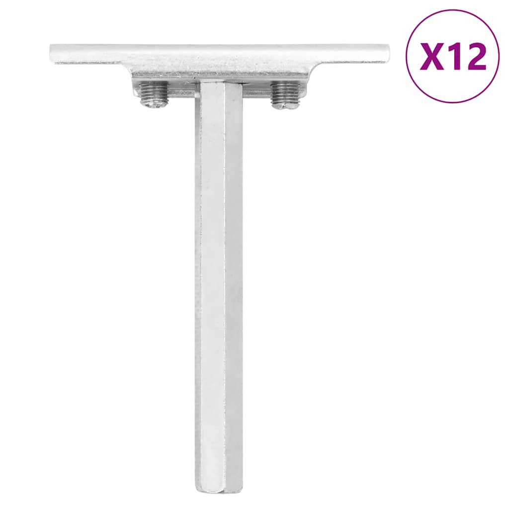vidaXL Πλωτά στηρίγματα ραφιών 12 τεμ. Ø12x100 χιλ. Ανθρακοχάλυβας