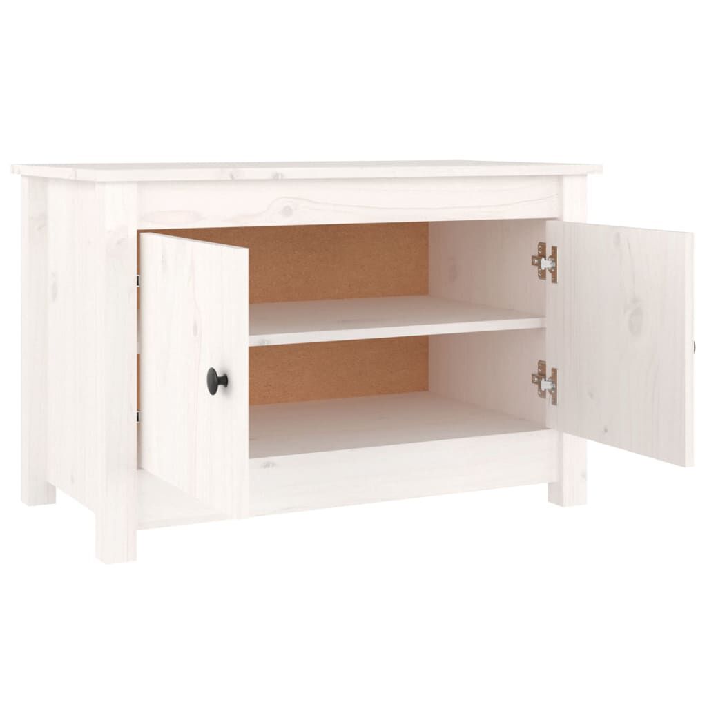 vidaXL Παπουτσοθήκη Λευκή 70x38x45,5 εκ. από Μασίφ Ξύλο Πεύκου