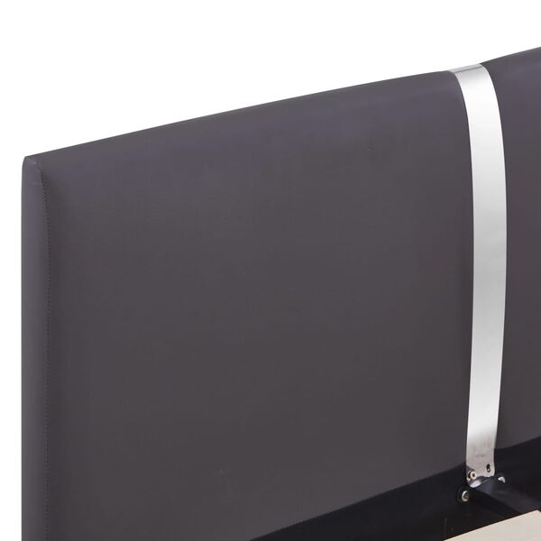 vidaXL Πλαίσιο Κρεβατιού Γκρι 140 x 200 εκ. από Συνθετικό Δέρμα