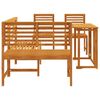 vidaXL Σετ Παγκάκι Κήπου 4 pcs Καφέ Μασίφ ξύλο ακακίας