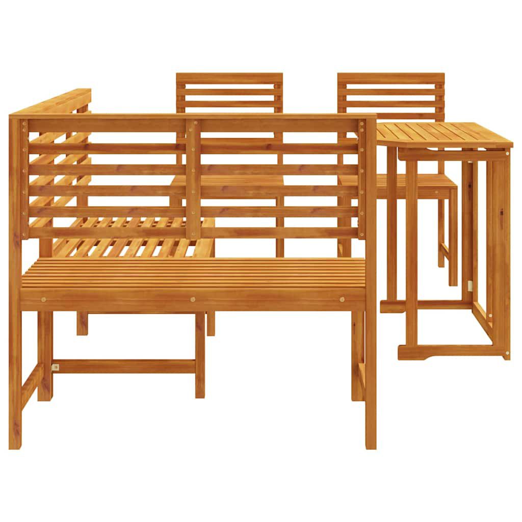 vidaXL Σετ Παγκάκι Κήπου 4 pcs Καφέ Μασίφ ξύλο ακακίας