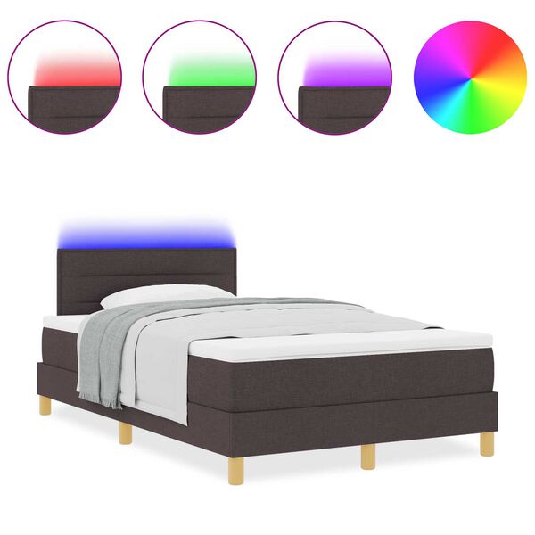 vidaXL Box Spring Κρεβάτι Σκούρο καφέ Ξύλο 120 x 200 cm Ανθεκτικό