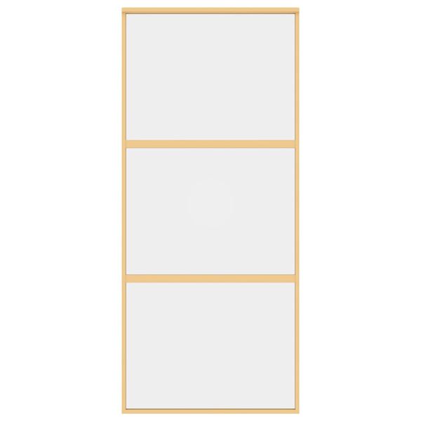 vidaXL Συρόμενη Πόρτα Χρυσή 90 x 205 εκ. από Γυαλί ESG και Αλουμίνιο