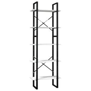 vidaXL &Beta;&iota;&beta;&lambda;&iota;&omicron;&theta;ή&kappa;&eta; &mu;&epsilon; 5 &Rho;ά&phi;&iota;&alpha; &Lambda;&epsilon;&upsilon;&kappa;ή 60 x 30 x 175 &epsilon;&kappa;. &alpha;&pi;ό &Xi;ύ&lambda;&omicron; &Pi;&epsilon;ύ&kappa;&omicron;&upsilon;