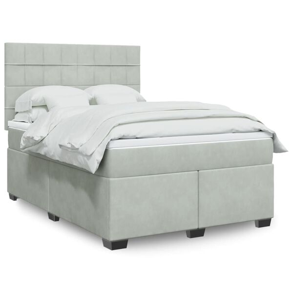 vidaXL &Kappa;&rho;&epsilon;&beta;ά&tau;&iota; Boxspring &mu;&epsilon; &Sigma;&tau;&rho;ώ&mu;&alpha; &Alpha;&nu;&omicron;&iota;&chi;&tau;ό &Gamma;&kappa;&rho;&iota; 140x190 &epsilon;&kappa;. &Beta;&epsilon;&lambda;&omicron;ύ&delta;&iota;&nu;&omicron;