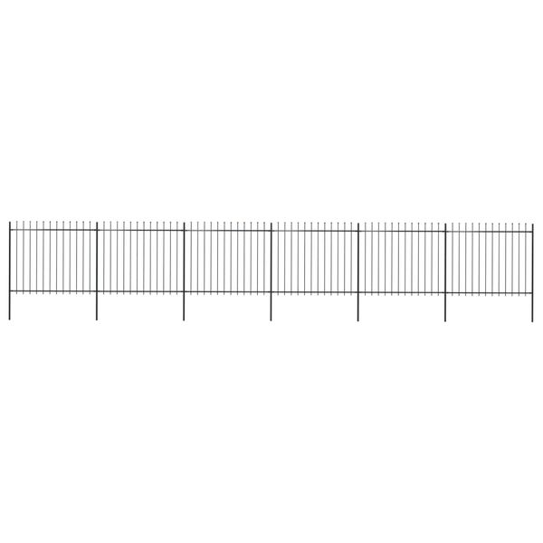 vidaXL Κάγκελα Περίφραξης με Λόγχες Μαύρα 10,2 x 1,5 μ. από Χάλυβα