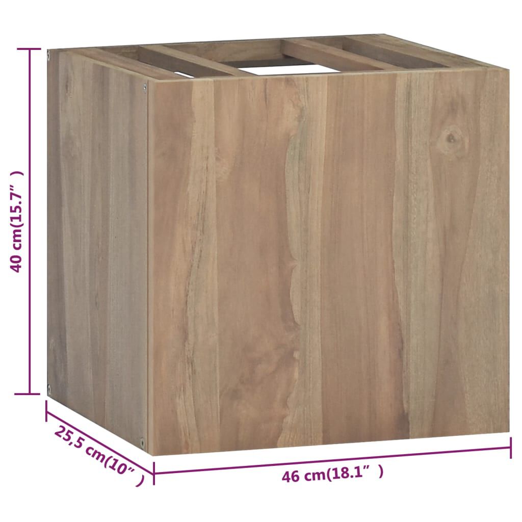 vidaXL Ντουλάπι Μπάνιου Επιτοίχιο 46x25,5x40 εκ. από Μασίφ Ξύλο Teak