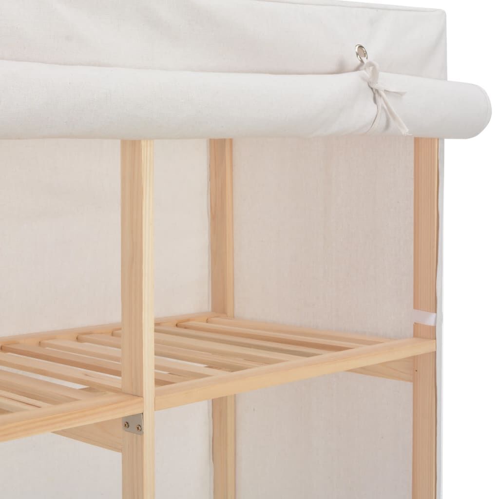 vidaXL Ντουλάπα Λευκή 200 x 40 x 170 εκ. Υφασμάτινη