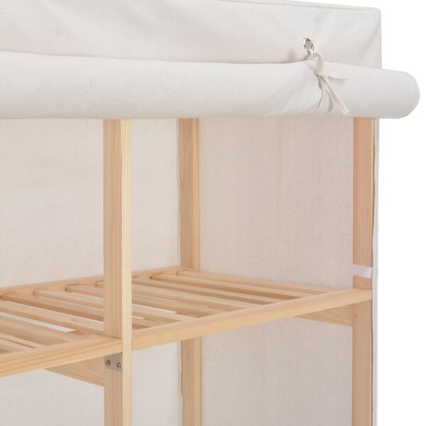 vidaXL Ντουλάπα Λευκή 200 x 40 x 170 εκ. Υφασμάτινη