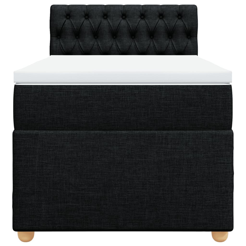 vidaXL Κρεβάτι Boxspring με Στρώμα Μαύρο 80 x 200 εκ. Υφασμάτινο