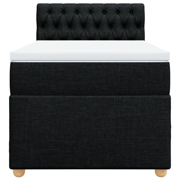 vidaXL Κρεβάτι Boxspring με Στρώμα Μαύρο 80 x 200 εκ. Υφασμάτινο
