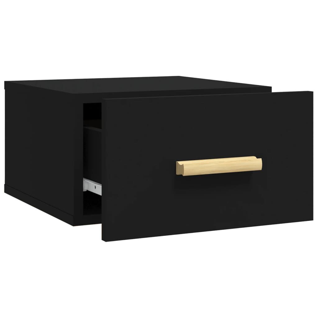 vidaXL Κομοδίνα Επιτοίχια 2 τεμ. Μαύρα 35 x 35 x 20 εκ.