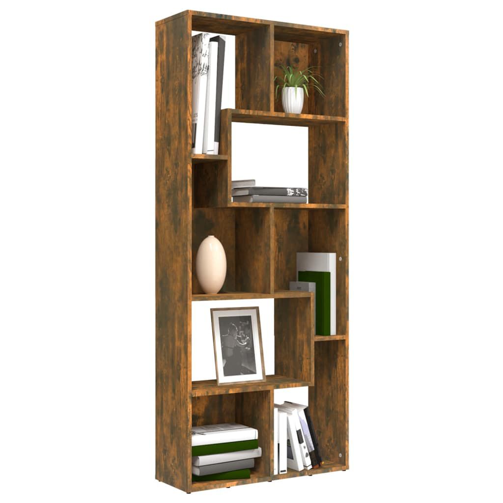 vidaXL Βιβλιοθήκη Καπνιστή Δρυς 67x24x161 εκ. από Επεξεργασμένο Ξύλο