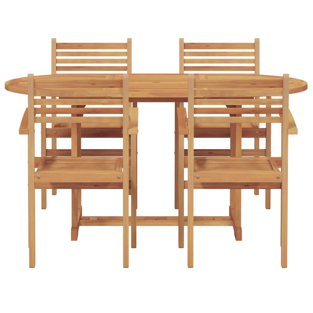 vidaXL Σέτ φαγητού για κήπο 5 pcs Καστανό Μασίφ ξύλο teak