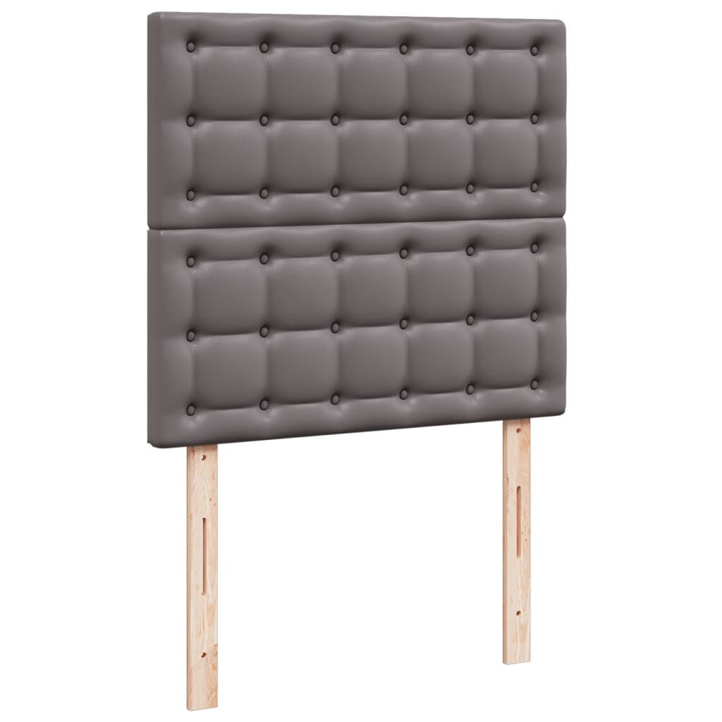vidaXL Κρεβάτι Boxspring με Στρώμα Γκρι 80 x 200 εκ. Συνθετικό Δέρμα