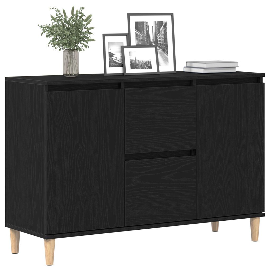 vidaXL Πλαϊνό Γραφείο Μαύρο Δρυς 101x35x60 εκ. Φτιαγμένο από ξύλο