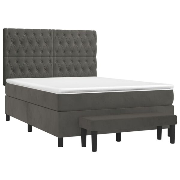 vidaXL &Kappa;&rho;&epsilon;&beta;ά&tau;&iota; Boxspring &mu;&epsilon; &Sigma;&tau;&rho;ώ&mu;&alpha; &Sigma;&kappa;&omicron;ύ&rho;&omicron; &Gamma;&kappa;&rho;&iota; 140x190 &epsilon;&kappa;. &Beta;&epsilon;&lambda;&omicron;ύ&delta;&iota;&nu;&omicron;