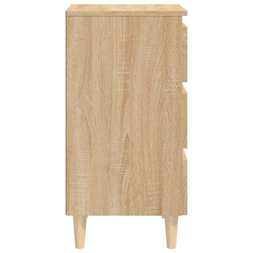 vidaXL Κομοδίνο Sonoma Δρυς 40 x 35 x 69 εκ. με Μασίφ Ξύλινα Πόδια