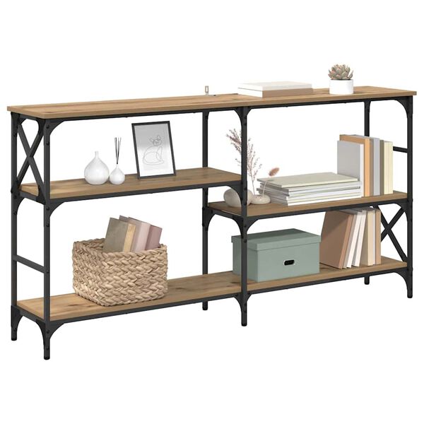 vidaXL &Tau;&rho;&alpha;&pi;έ&zeta;&iota; &kappa;&omicron;&nu;&sigma;ό&lambda;&alpha;&sigmaf; &mu;&epsilon; &rho;ά&phi;&iota; Artisan Oak 150 x 29 x 76,5 &epsilon;&kappa;