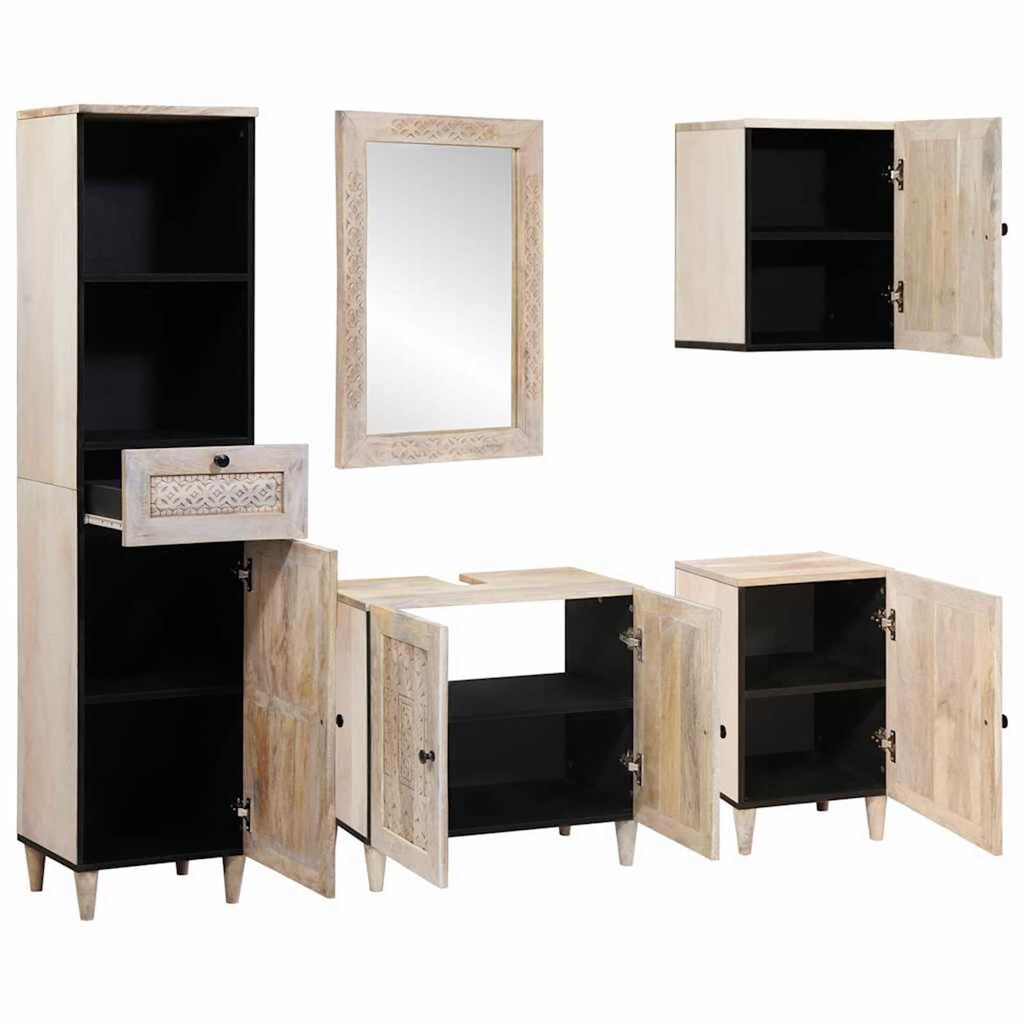 vidaXL Σετ Επίπλων Μπάνιου με συρτάρι 5 pcs Λευκό 38 x 33 x 160 εκ.