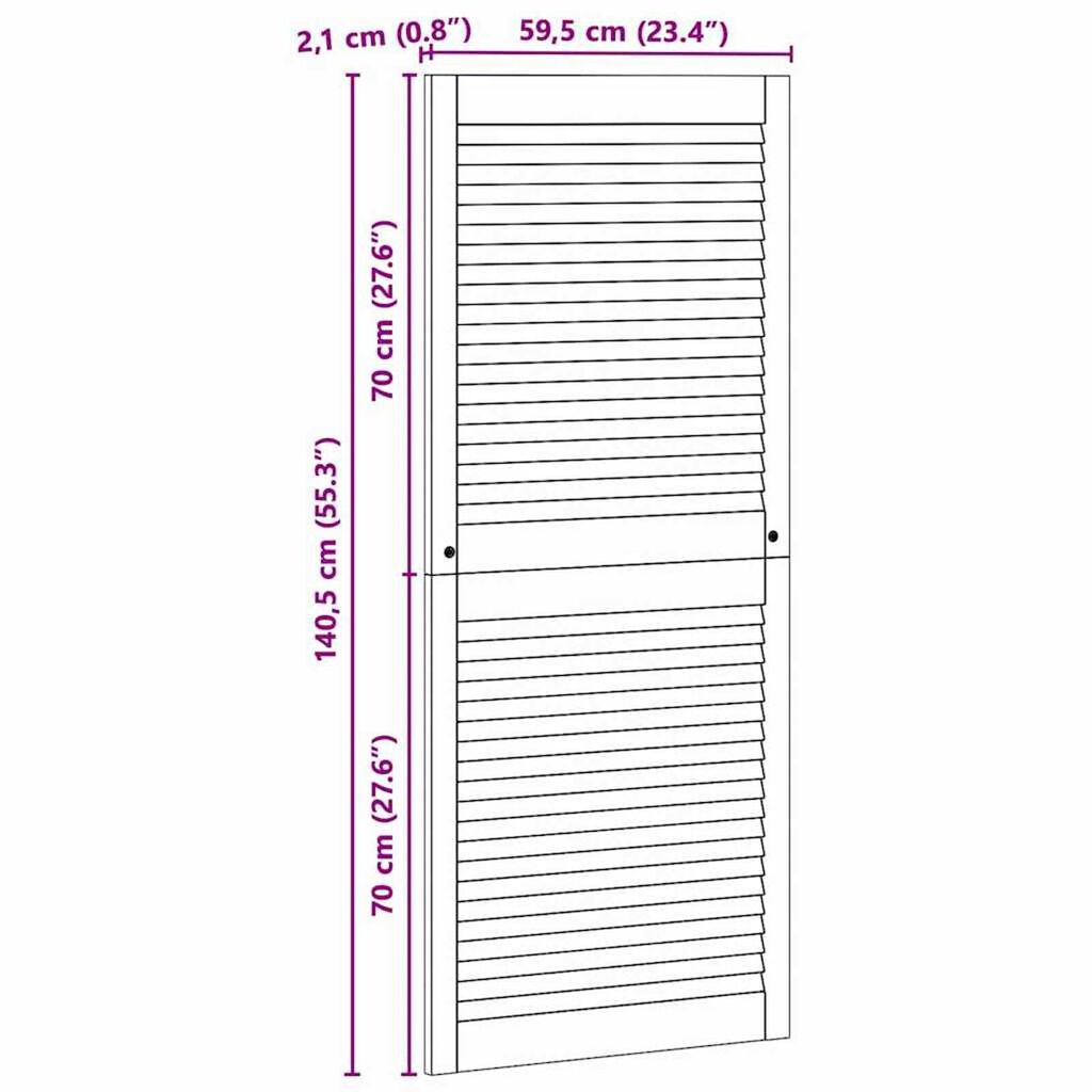 vidaXL Πόρτες Ντουλάπας με πόρτα 4 pcs Καφέ 140.5 x 59.5 x 2.1 εκ