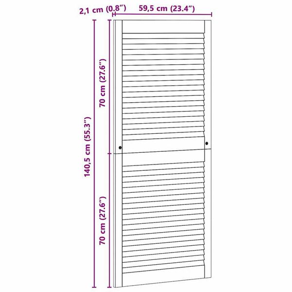 vidaXL Πόρτες Ντουλάπας με πόρτα 4 pcs Καφέ 140.5 x 59.5 x 2.1 εκ
