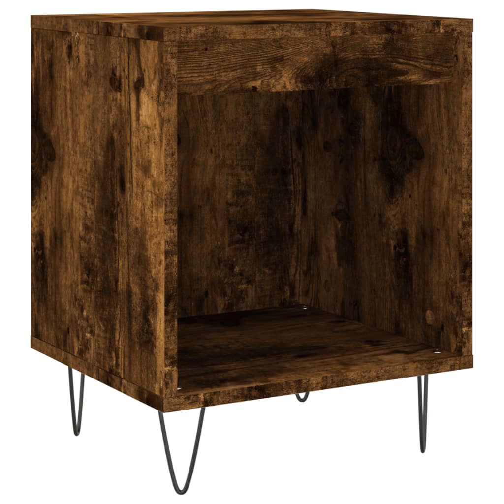 vidaXL Κομοδίνα 2 τεμ. Καπνιστή Δρυς 40 x 35 x 50 εκ. Επεξεργ. Ξύλο