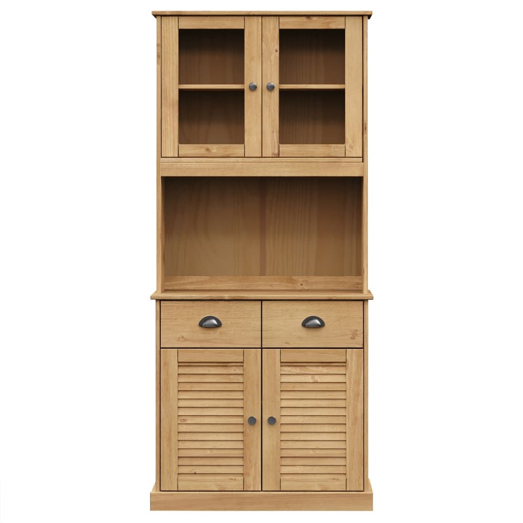vidaXL Βιτρίνα VIGO 78 x 40 x 175 εκ. από Μασίφ Ξύλο Πεύκου