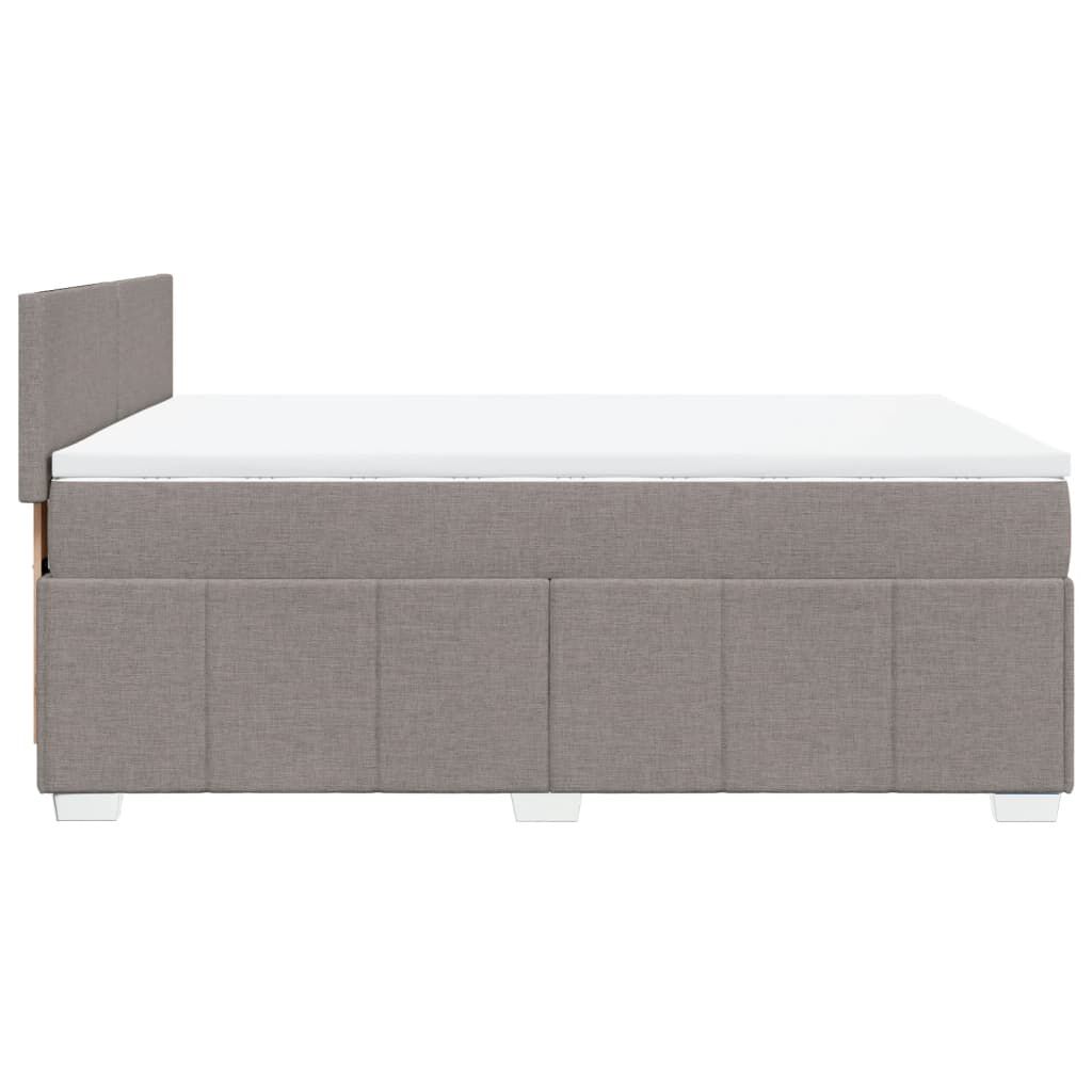 vidaXL Κρεβάτι Boxspring με Στρώμα Taupe 160x200 εκ. Υφασμάτινο