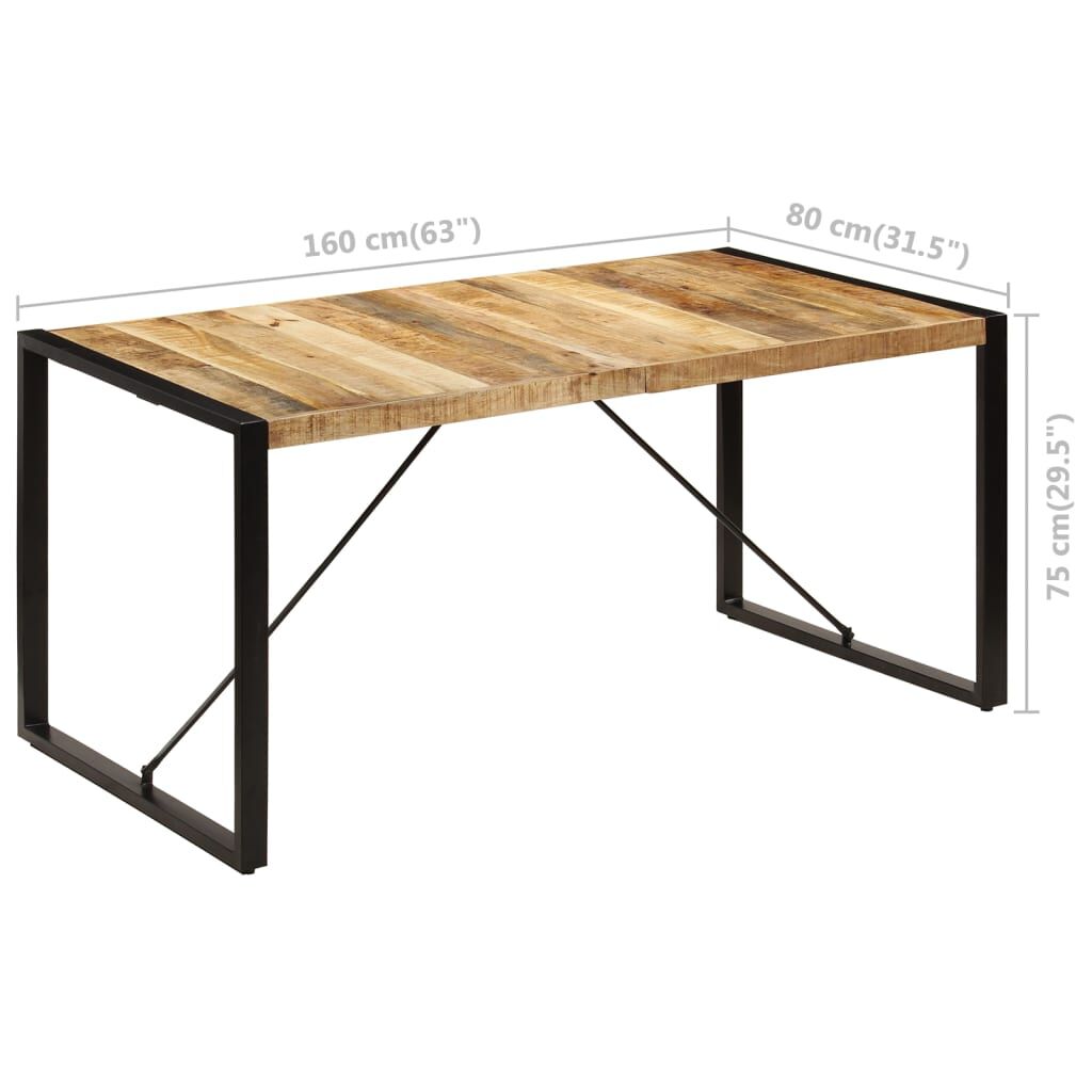 vidaXL Τραπεζαρία 160 x 80 x 75 εκ. από Μασίφ Ξύλο Μάνγκο