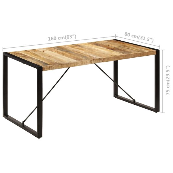vidaXL Τραπεζαρία 160 x 80 x 75 εκ. από Μασίφ Ξύλο Μάνγκο