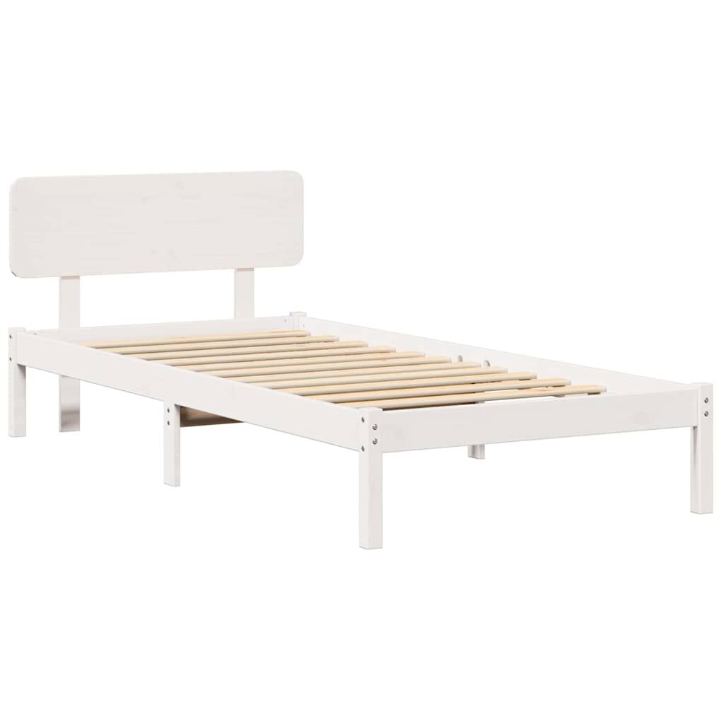 vidaXL Σκελετός Κρεβατιού Λευκό 100 x 200 cm Μασίφ ξύλο πεύκου