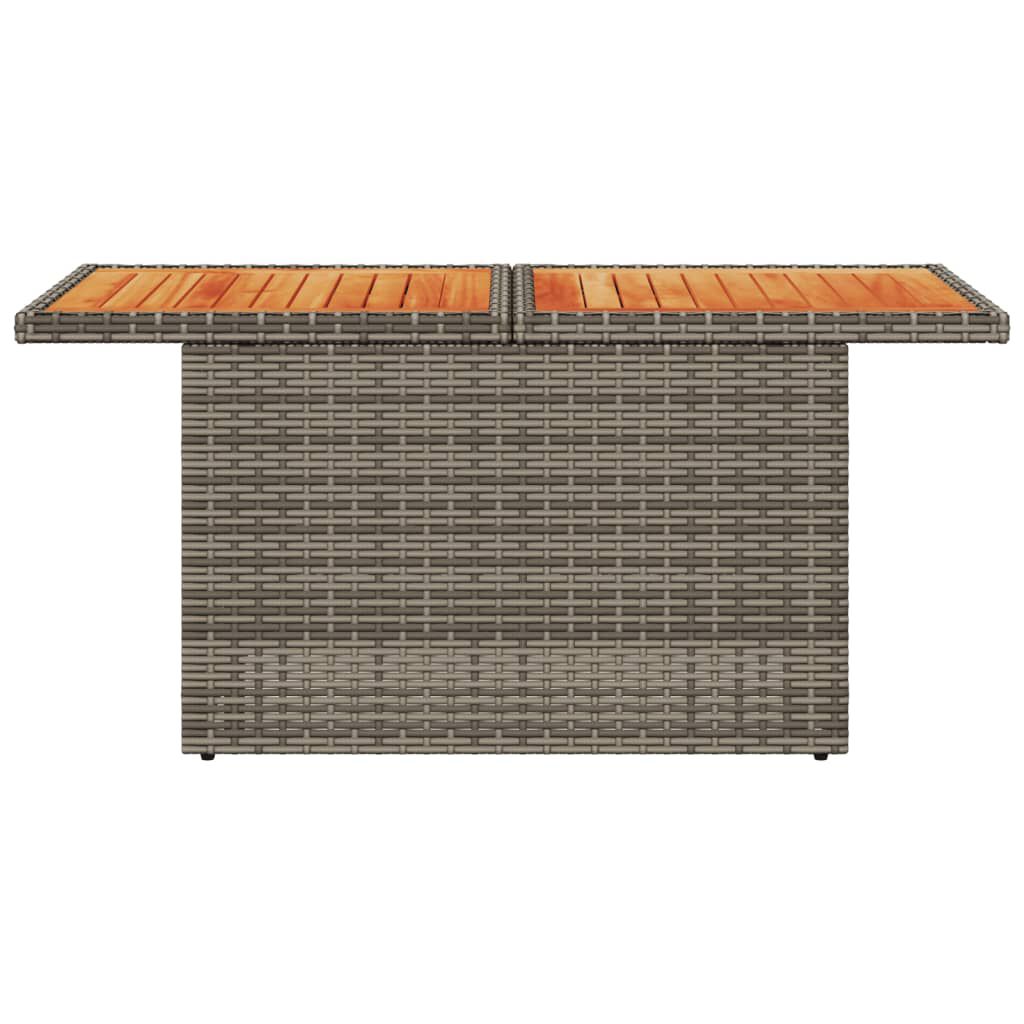 vidaXL Τραπέζι Κήπου Γκρι 100x55x73 εκ. Συνθετικό Ρατάν/Ξύλο Ακακίας