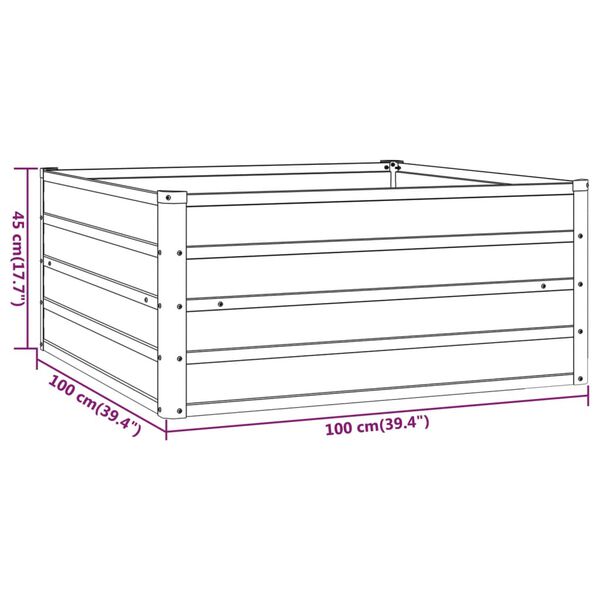 vidaXL Ζαρντινιέρα Σκουριασμένο 100x100x45 εκ. Ατσάλι Σκληρυθέν Αέρα