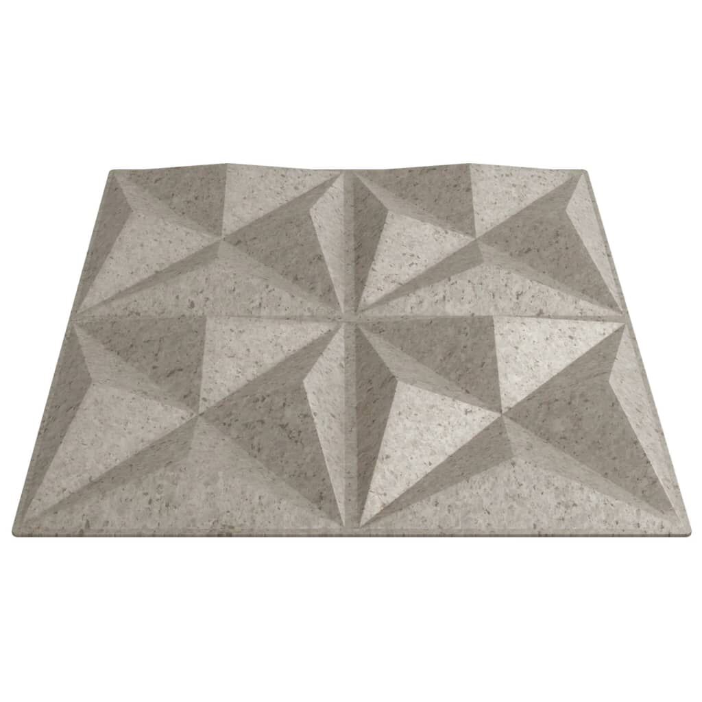 vidaXL Πάνελ Τοίχου 12 τεμ. Τσιμέντο Origami 50 x 50 εκ. 3 μ² XPS