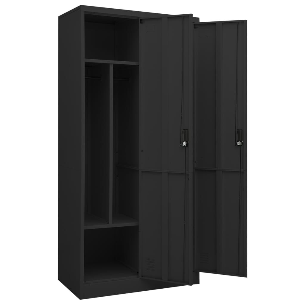 vidaXL Ντουλάπα Ανθρακί 80 x 50 x 180 εκ. Ατσάλινη