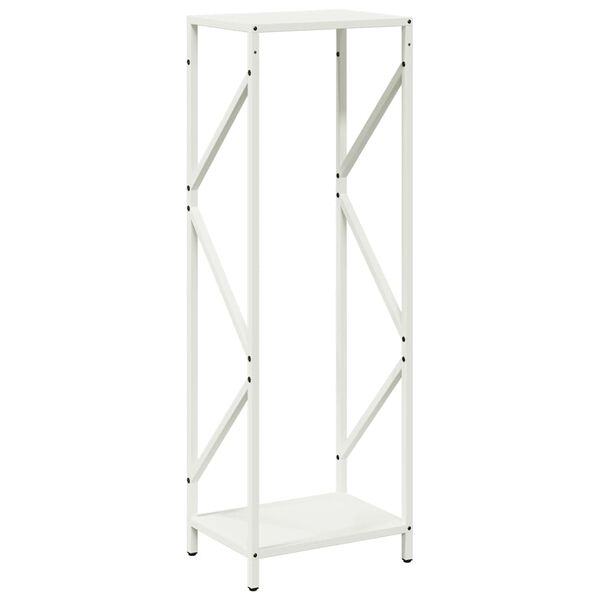 vidaXL Ράφι για καυσόξυλα Λευκό 34x25x100 cm Ατσάλι ψυχρής έλασης
