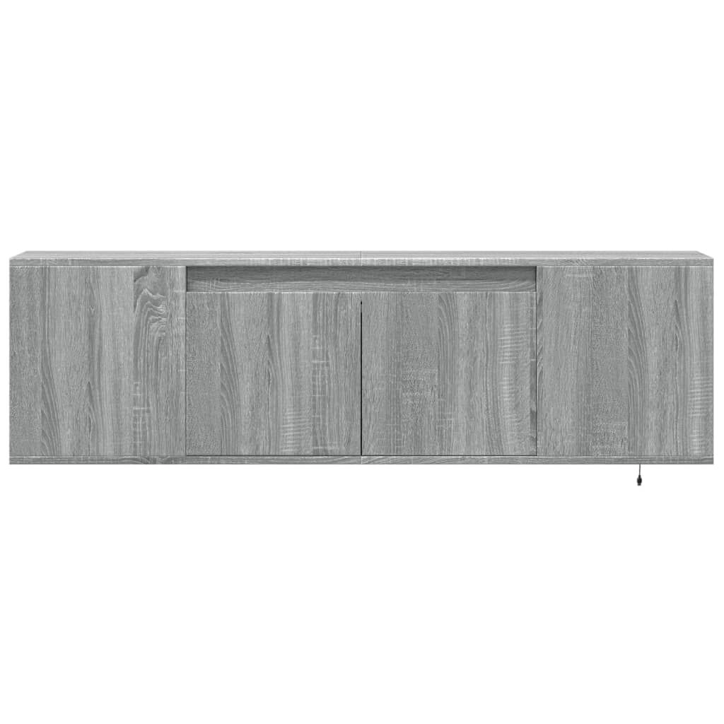 vidaXL Έπιπλο Τοίχου Τηλεόρασης με LED Γκρι Sonoma 135x31x39,5 εκ.