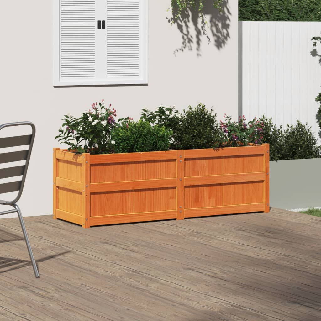 vidaXL Ζαρντινιέρα Καφέ Κεριού 150 x 50 x 50 εκ. από Μασίφ Ξύλο Πεύκου