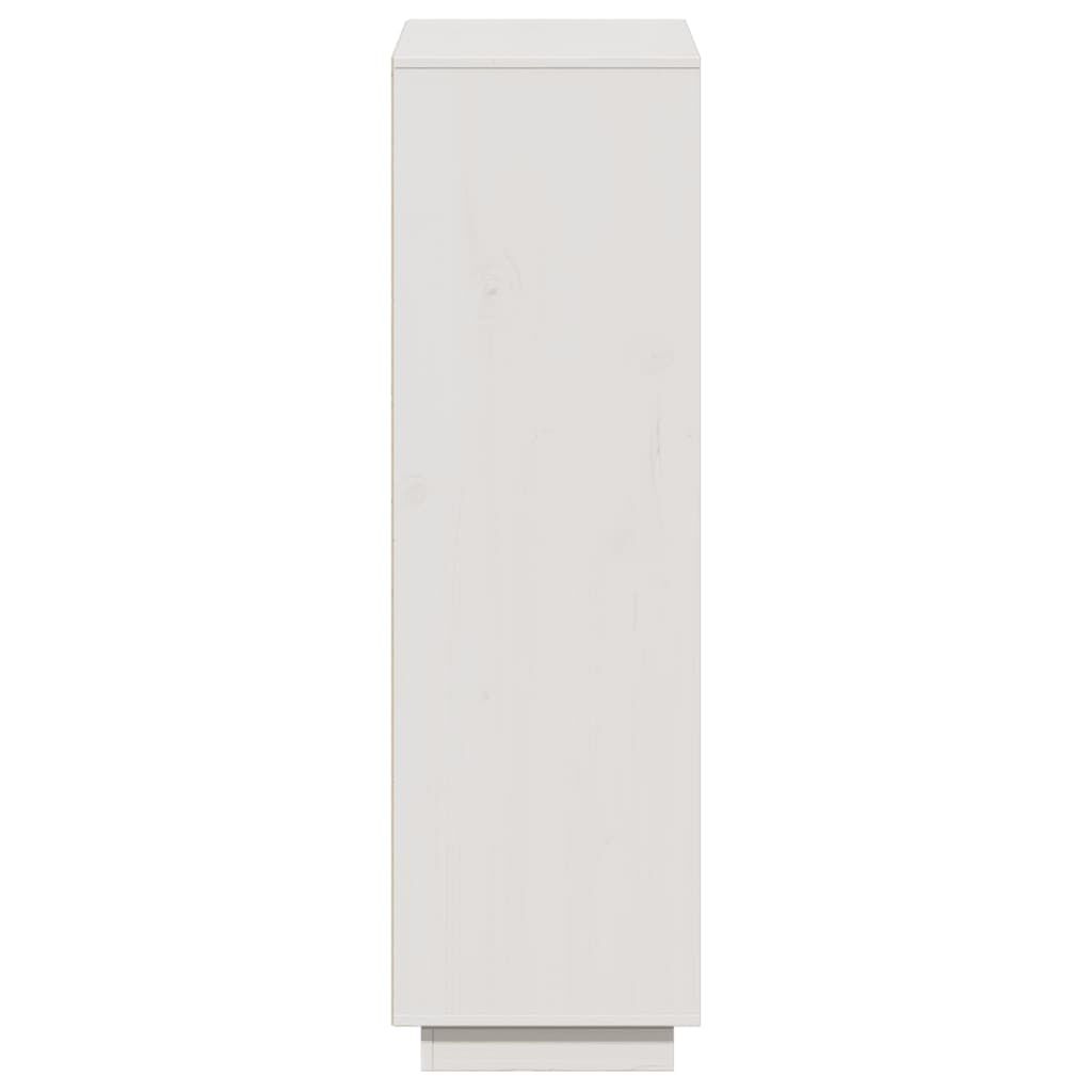 vidaXL Ντουλάπι Ψηλό Λευκό 110,5x35x117 εκ. από Μασίφ Ξύλο Πεύκου