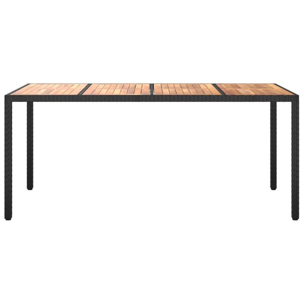 vidaXL Τραπέζι Κήπου Μαύρο190x90x75 εκ. Συνθετικό Ρατάν/Ξύλο Ακακίας