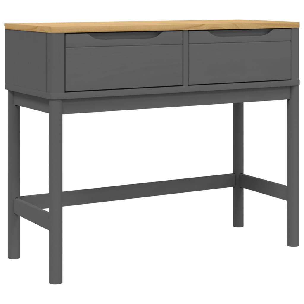 vidaXL Τραπέζι Κονσόλα FLORO Γκρι 89,5x36,5x73 εκ. Μασίφ Ξύλο Πεύκου