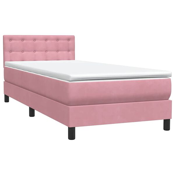 vidaXL &Kappa;&rho;&epsilon;&beta;ά&tau;&iota; Boxspring &mu;&epsilon; &Sigma;&tau;&rho;ώ&mu;&alpha; &Rho;&omicron;&zeta; 90x220 &epsilon;&kappa;. &Beta;&epsilon;&lambda;&omicron;ύ&delta;&iota;&nu;&omicron;