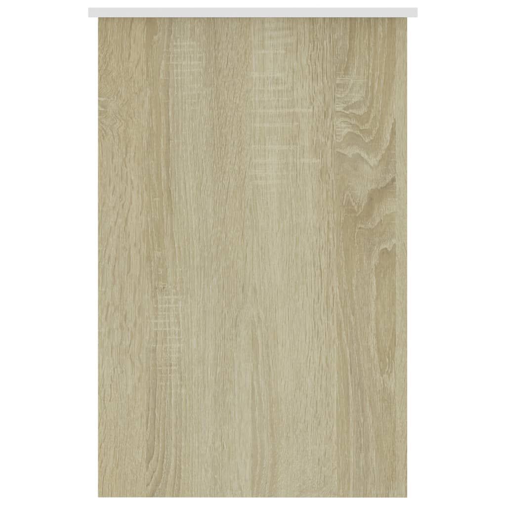 vidaXL Γραφείο Λευκό / Sonoma Δρυς 100 x 50 x 76 εκ. από Μοριοσανίδα