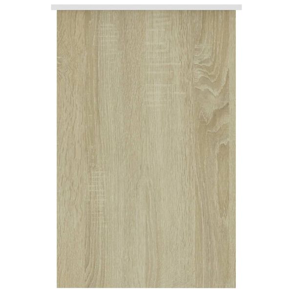 vidaXL Γραφείο Λευκό / Sonoma Δρυς 100 x 50 x 76 εκ. από Μοριοσανίδα