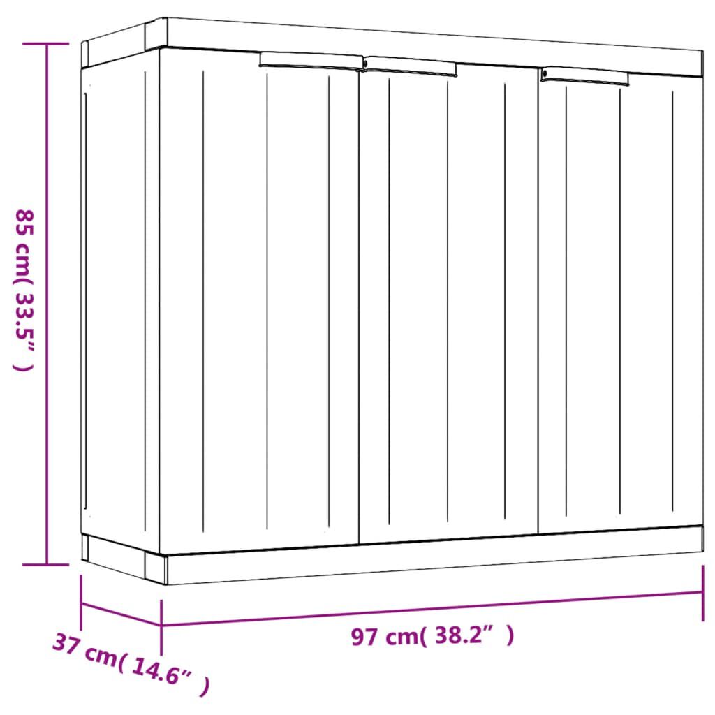 vidaXL Ντουλάπι Αποθ. Εξ. Χώρου Μαύρο 97x37x85 εκ. Πολυπροπυλένιο